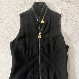 Donna Karan New York Essentials Suede Zip Up Vest Sz M